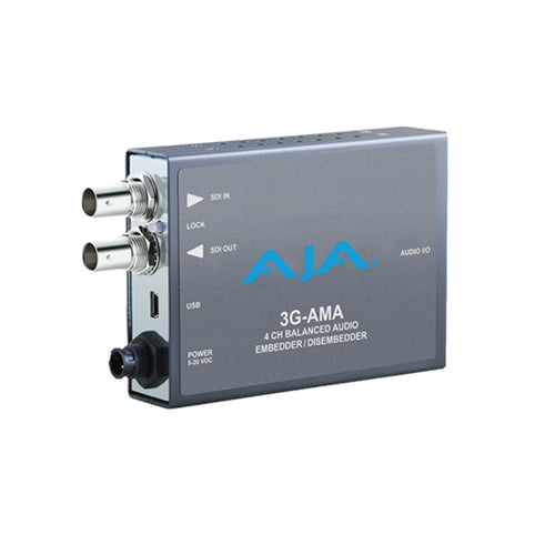 AJA 3G-AMA  DI 4-Ch Analog Audio Embedder/Disembedder bal. XLR USB Mini-Config support
