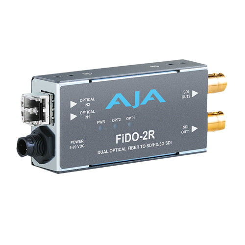 AJA-FiDO-2R-X  Dual Channel LC Fiber to SDI converter (Multi-Mode SFP)