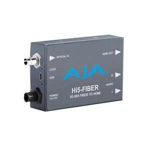 AJA-Hi5-Fiber  with ST Fiber Input (3G-SDI protocol on Fiber) for Fiber to HDMI conversion